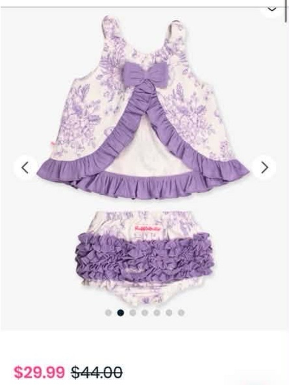 Ruffle Butts Lavender Floral Ruffle Tank & Bloomer Set